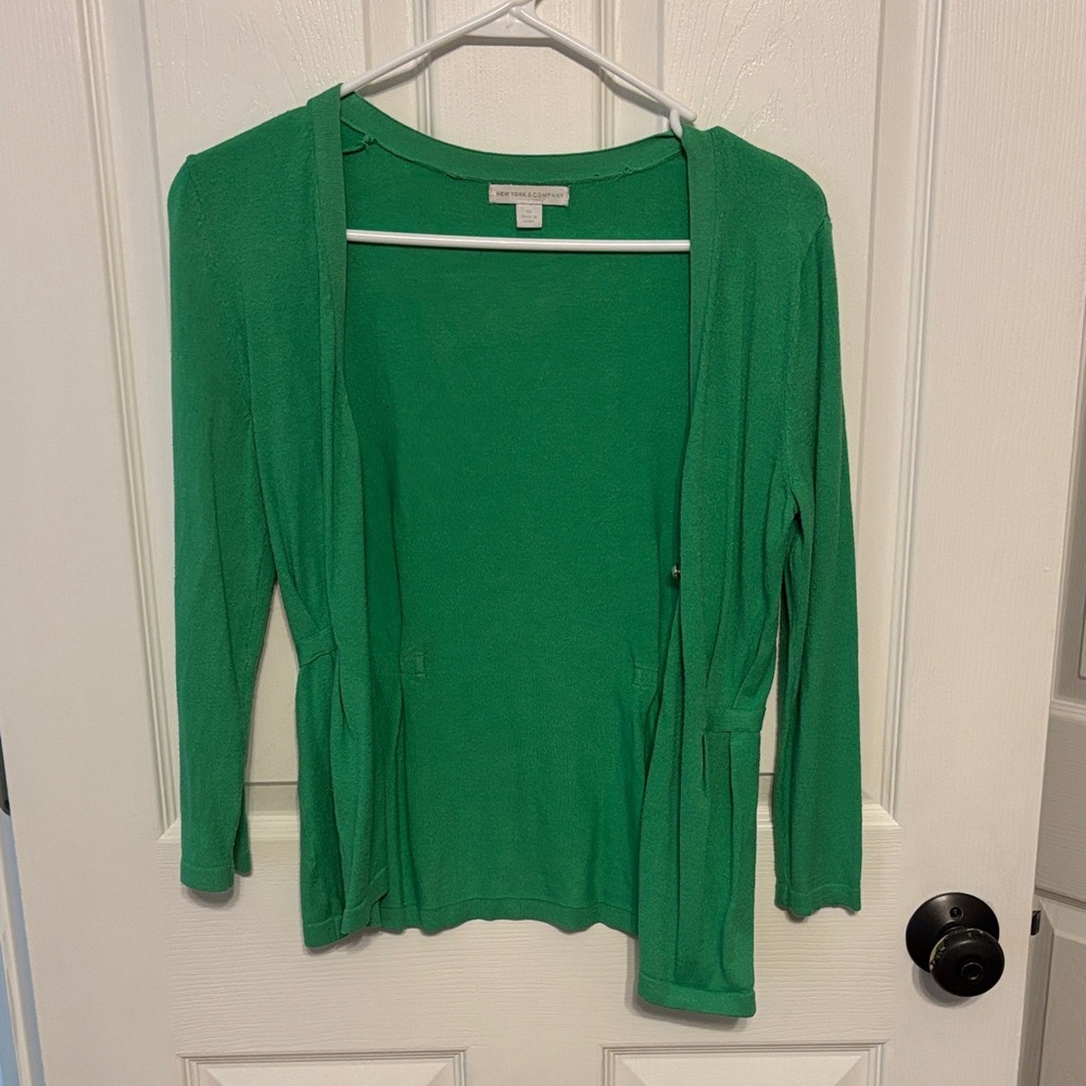 New York & Company Green Cardigan